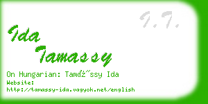 ida tamassy business card